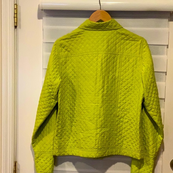 Coldwater Creek Women's lime green quilt jacket size M - Picture 2 of 5
